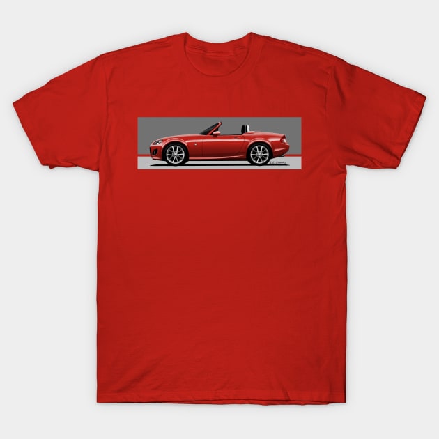 My drawing of the NC2 Competition Yellow roadster convertible classic sports car T-Shirt by jaagdesign